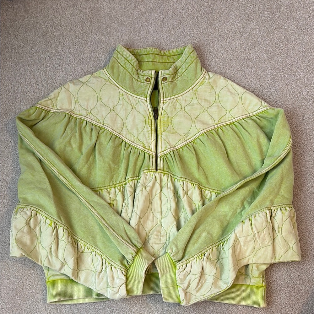 Urban Outfitters Green Quilted Pullover Jacket